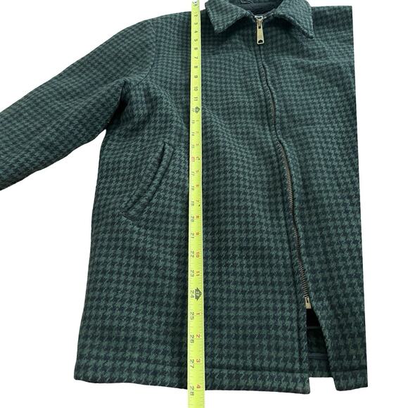 VTG Woolrich Mens 1960s Wool Fleece Lined Plaid Chore Jacket Size L Green RARE - Picture 10 of 12